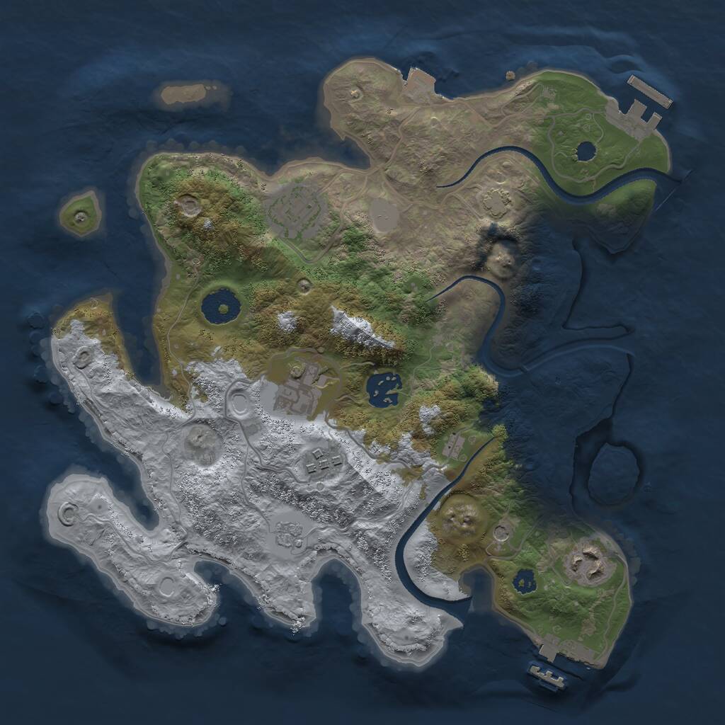 Rust Map: Procedural Map, Size: 3000, Seed: 3015, 11 Monuments