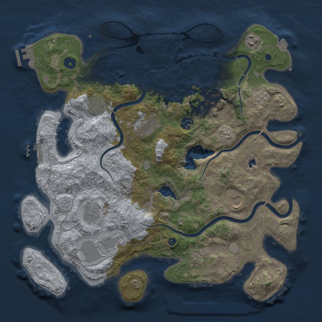Rust Map: Procedural Map, Size: 4000, Seed: 221465908, 16 Monuments