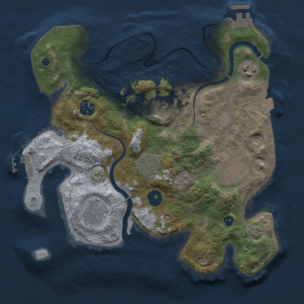 Rust Map: Procedural Map, Size: 3000, Seed: 262317123, 12 Monuments