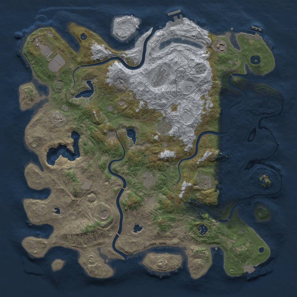 Rust Map: Procedural Map, Size: 4500, Seed: 1641054226, 15 Monuments