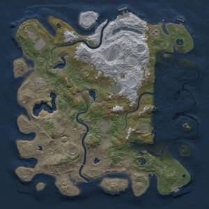 Thumbnail Rust Map: Procedural Map, Size: 4500, Seed: 1641054226, 15 Monuments