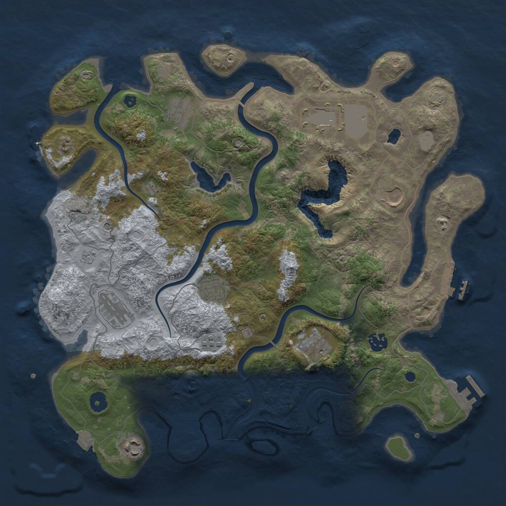 Rust Map: Procedural Map, Size: 4000, Seed: 2090659291, 15 Monuments