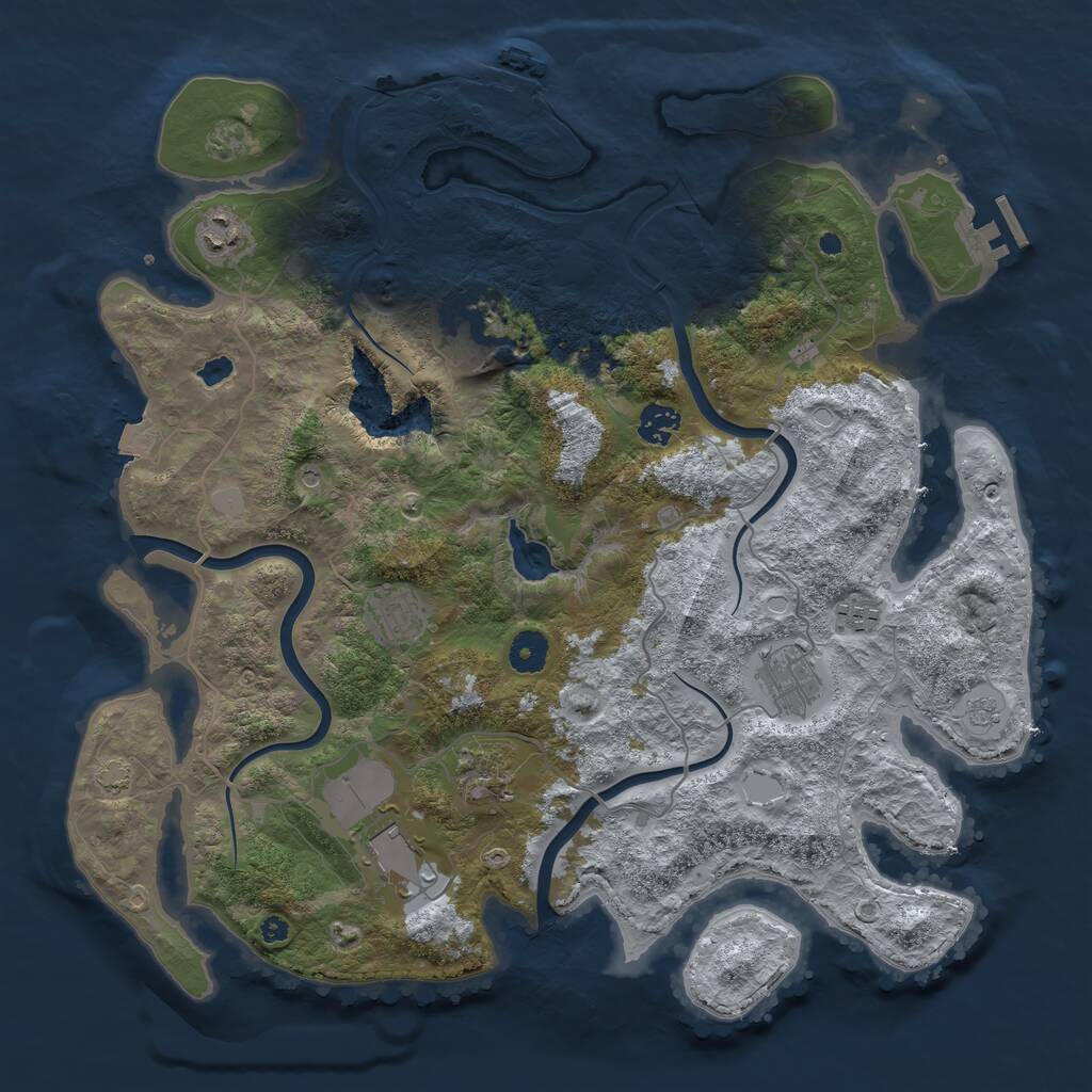 Rust Map: Procedural Map, Size: 4000, Seed: 3116267, 14 Monuments