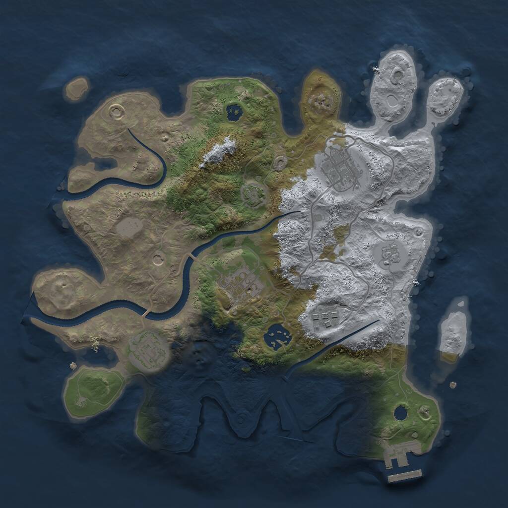 Rust Map: Procedural Map, Size: 3000, Seed: 25121999, 10 Monuments