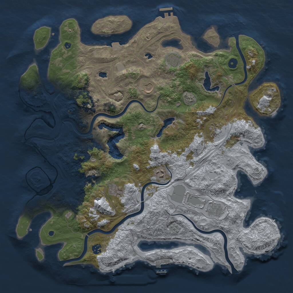Rust Map: Procedural Map, Size: 4500, Seed: 636923492, 15 Monuments