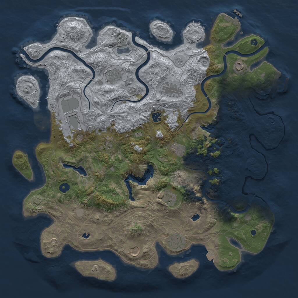 Rust Map: Procedural Map, Size: 4500, Seed: 150619168, 17 Monuments