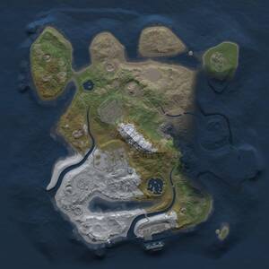 Thumbnail Rust Map: Procedural Map, Size: 2500, Seed: 697022235, 9 Monuments