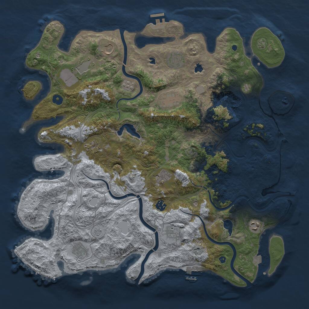 Rust Map: Procedural Map, Size: 4500, Seed: 1504617723, 17 Monuments