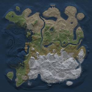 Thumbnail Rust Map: Procedural Map, Size: 4000, Seed: 1682129318, 15 Monuments