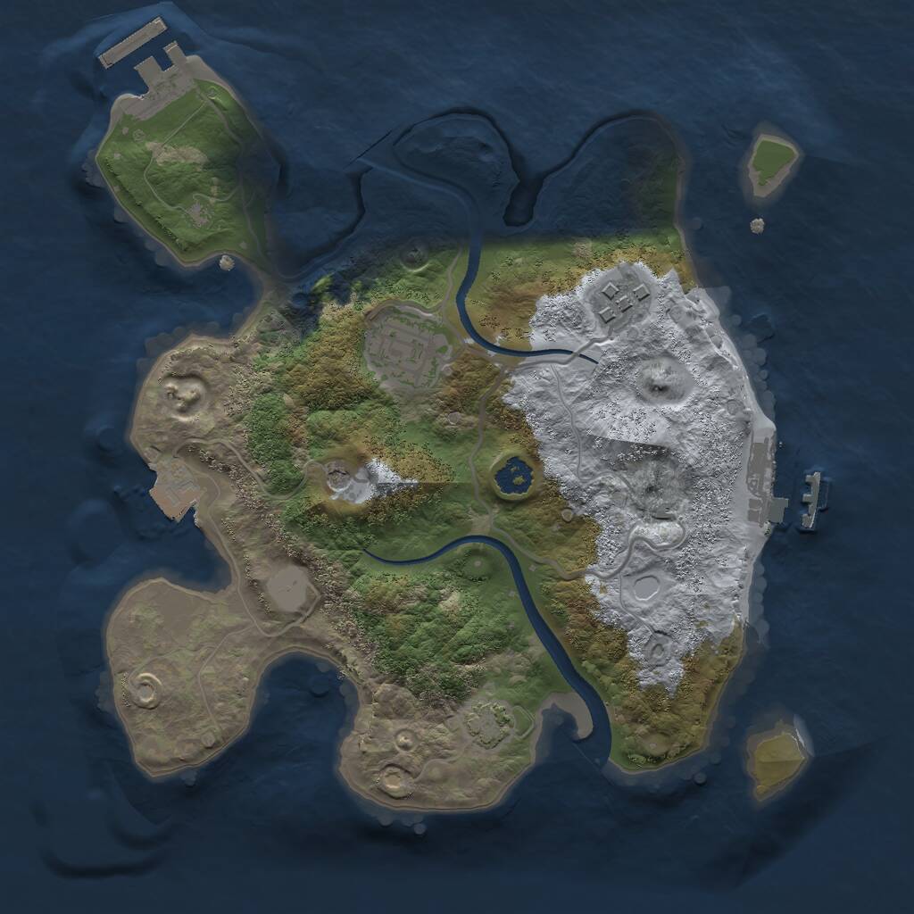 Rust Map: Procedural Map, Size: 2500, Seed: 1564200534, 7 Monuments