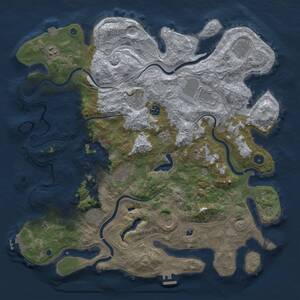 Thumbnail Rust Map: Procedural Map, Size: 4500, Seed: 2018630149, 16 Monuments