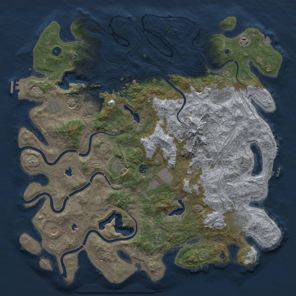 Rust Map: Procedural Map, Size: 5000, Seed: 1829322963, 17 Monuments