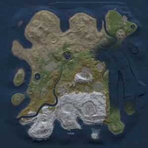 Thumbnail Rust Map: Procedural Map, Size: 3500, Seed: 943309933, 15 Monuments