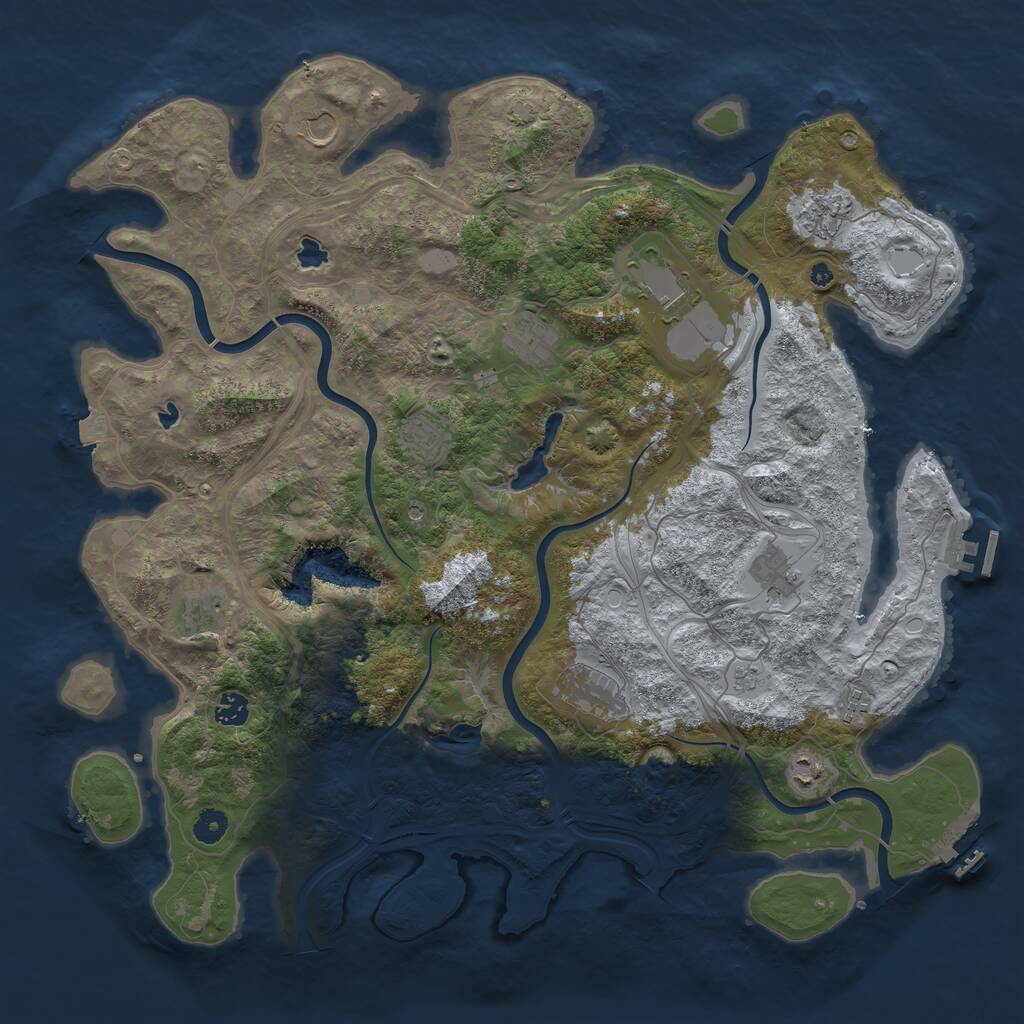 Rust Map: Procedural Map, Size: 4500, Seed: 514514, 17 Monuments