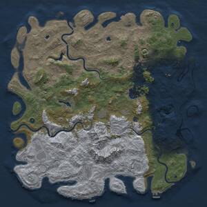 Thumbnail Rust Map: Procedural Map, Size: 6000, Seed: 247926301, 17 Monuments