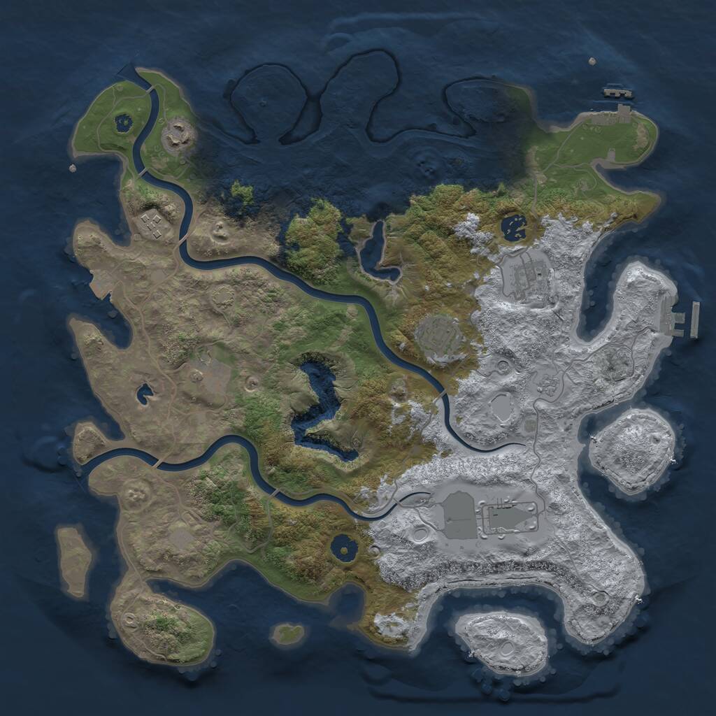 Rust Map: Procedural Map, Size: 4000, Seed: 475181835, 13 Monuments