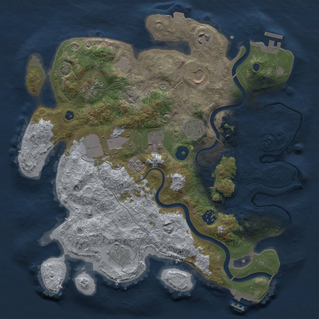 Rust Map: Procedural Map, Size: 3500, Seed: 131052198, 15 Monuments