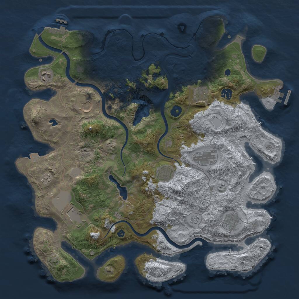 Rust Map: Procedural Map, Size: 4000, Seed: 472201723, 15 Monuments