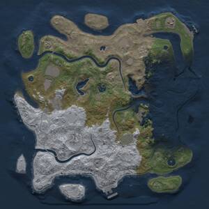 Thumbnail Rust Map: Procedural Map, Size: 4000, Seed: 1968447211, 15 Monuments