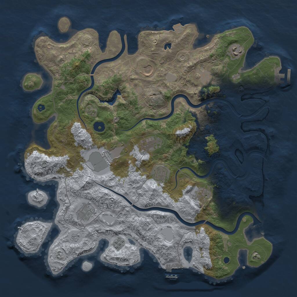 Rust Map: Procedural Map, Size: 4000, Seed: 83472651, 15 Monuments