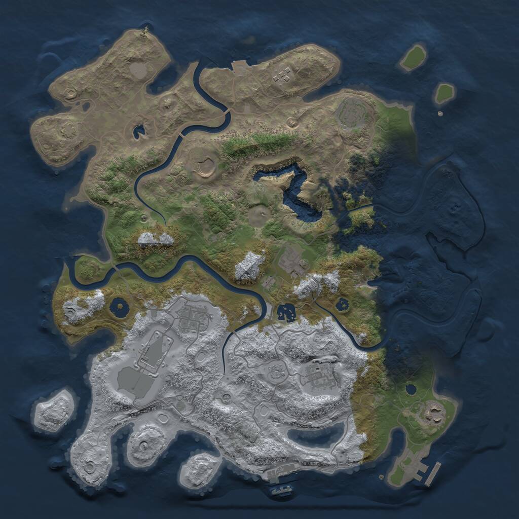 Rust Map: Procedural Map, Size: 4000, Seed: 439146196, 15 Monuments