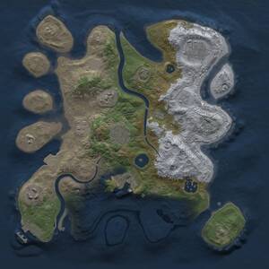 Thumbnail Rust Map: Procedural Map, Size: 3000, Seed: 253541646, 11 Monuments