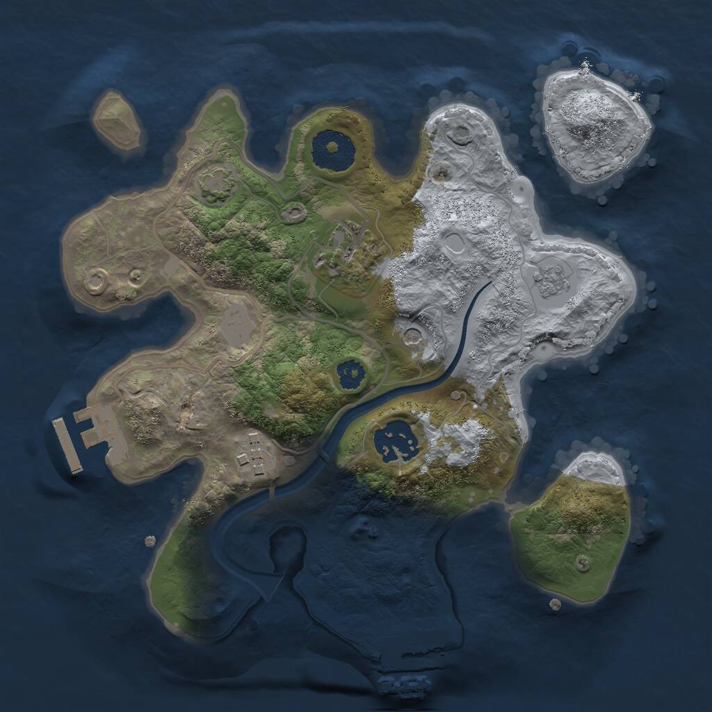 Rust Map: Procedural Map, Size: 2500, Seed: 163793135, 9 Monuments