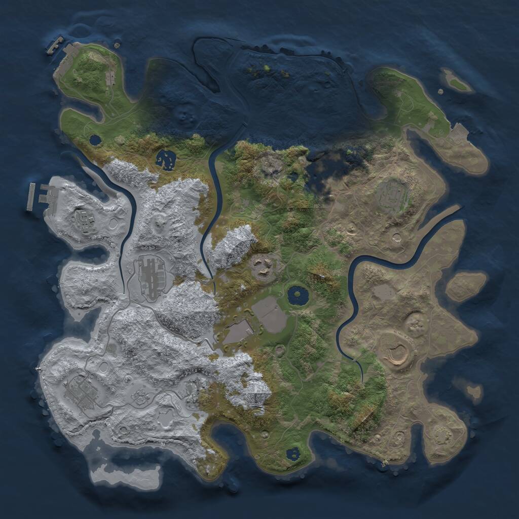 Rust Map: Procedural Map, Size: 3750, Seed: 1561564156, 16 Monuments