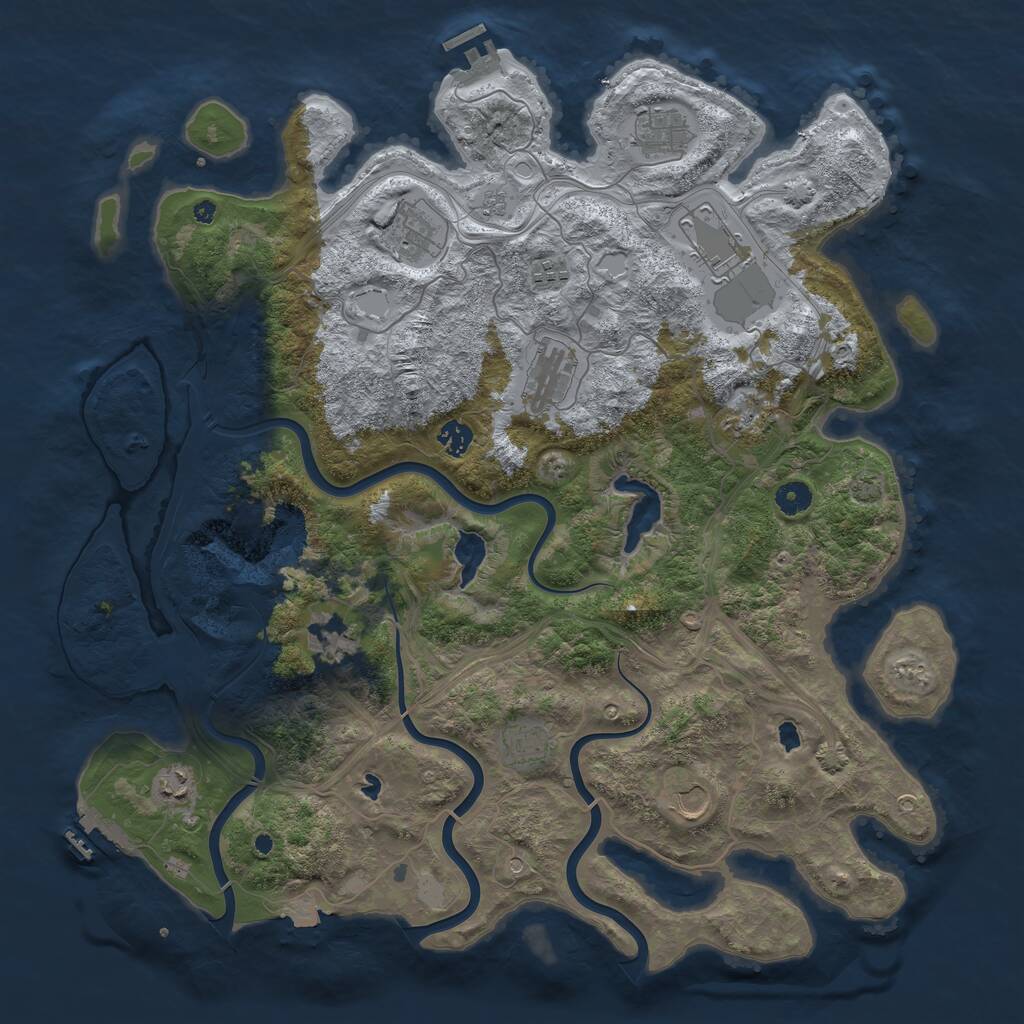 Rust Map: Procedural Map, Size: 4500, Seed: 764813198, 17 Monuments