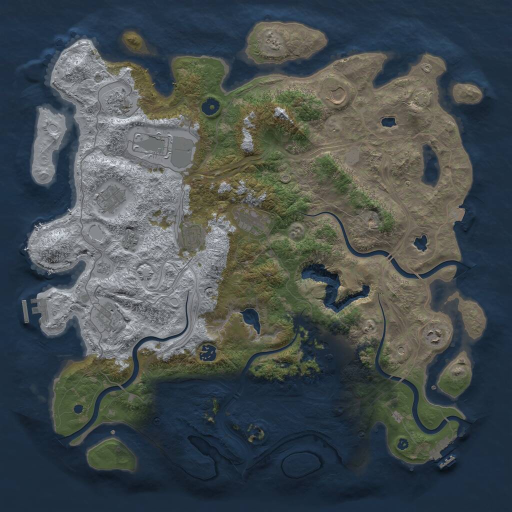 Rust Map: Procedural Map, Size: 4500, Seed: 271739943, 17 Monuments