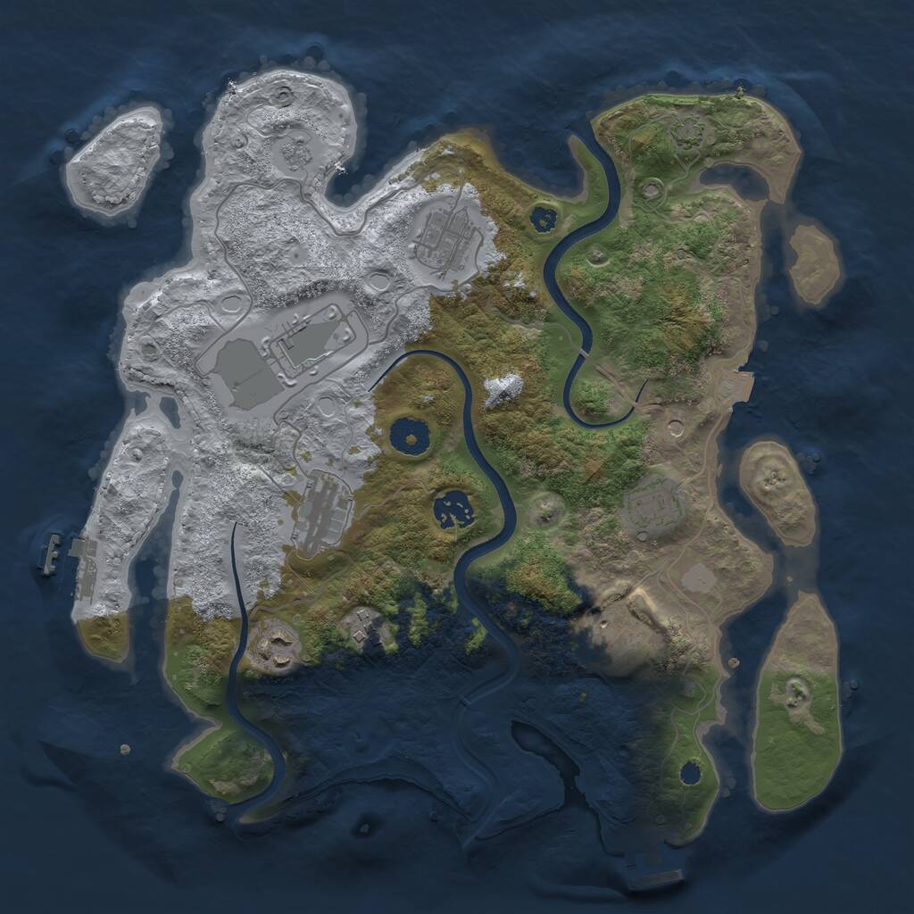Rust Map: Procedural Map, Size: 3500, Seed: 788136694, 14 Monuments