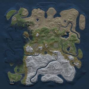 Thumbnail Rust Map: Procedural Map, Size: 4500, Seed: 5332, 17 Monuments