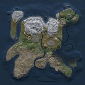 Thumbnail Rust Map: Procedural Map, Size: 2750, Seed: 1701761847, 8 Monuments