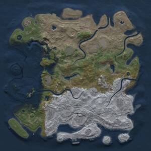 Thumbnail Rust Map: Procedural Map, Size: 4500, Seed: 1701085074, 17 Monuments