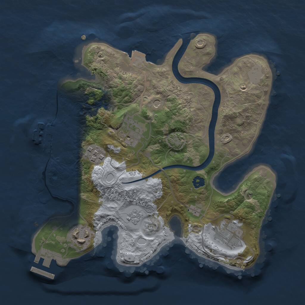 Rust Map: Procedural Map, Size: 2500, Seed: 1506460578, 10 Monuments