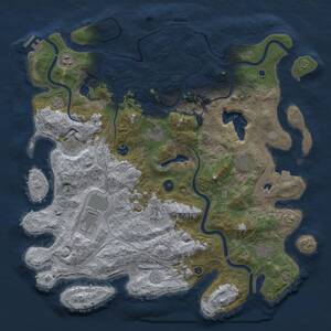 Thumbnail Rust Map: Procedural Map, Size: 4500, Seed: 469685434, 15 Monuments