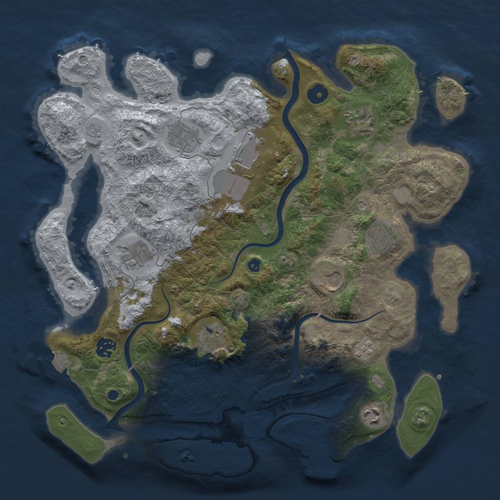Rust Map: Procedural Map, Size: 3800, Seed: 5649, 15 Monuments