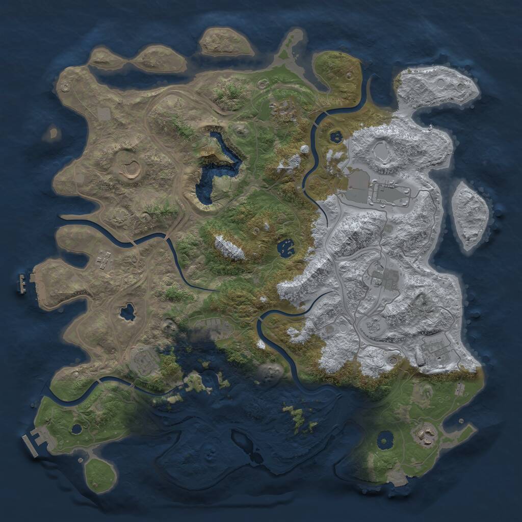 Rust Map: Procedural Map, Size: 4300, Seed: 1028575725, 16 Monuments