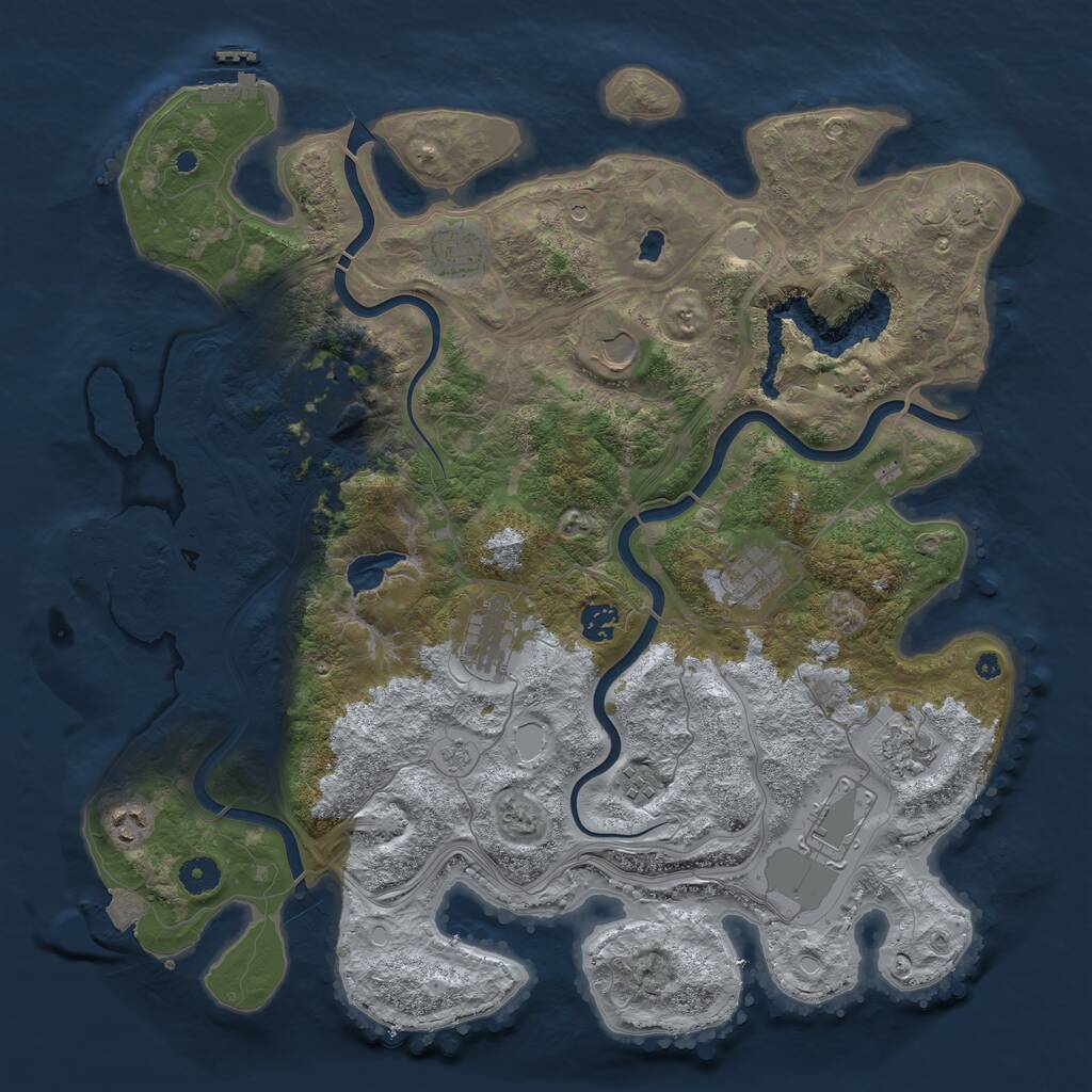 Rust Map: Procedural Map, Size: 4250, Seed: 29468, 16 Monuments
