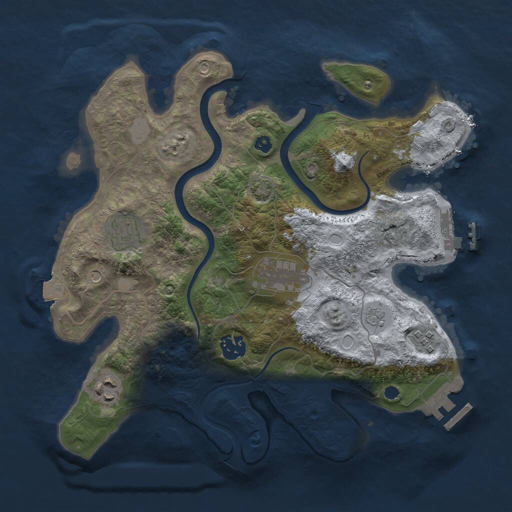 Rust Map: Procedural Map, Size: 3000, Seed: 49134, 11 Monuments