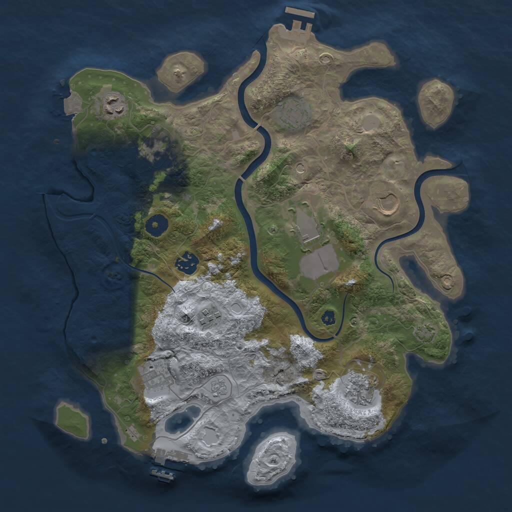Rust Map: Procedural Map, Size: 3500, Seed: 96892806, 15 Monuments