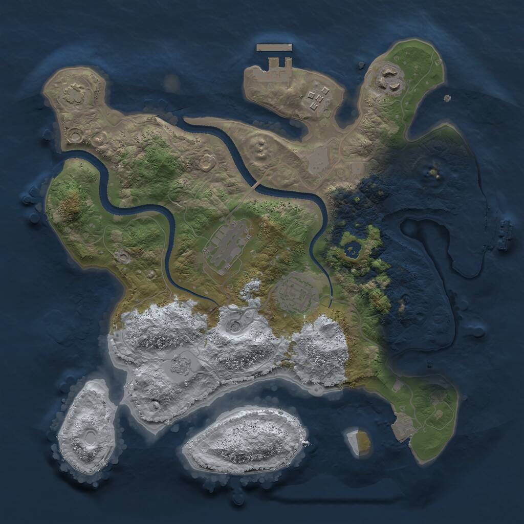 Rust Map: Procedural Map, Size: 3000, Seed: 312445678, 10 Monuments