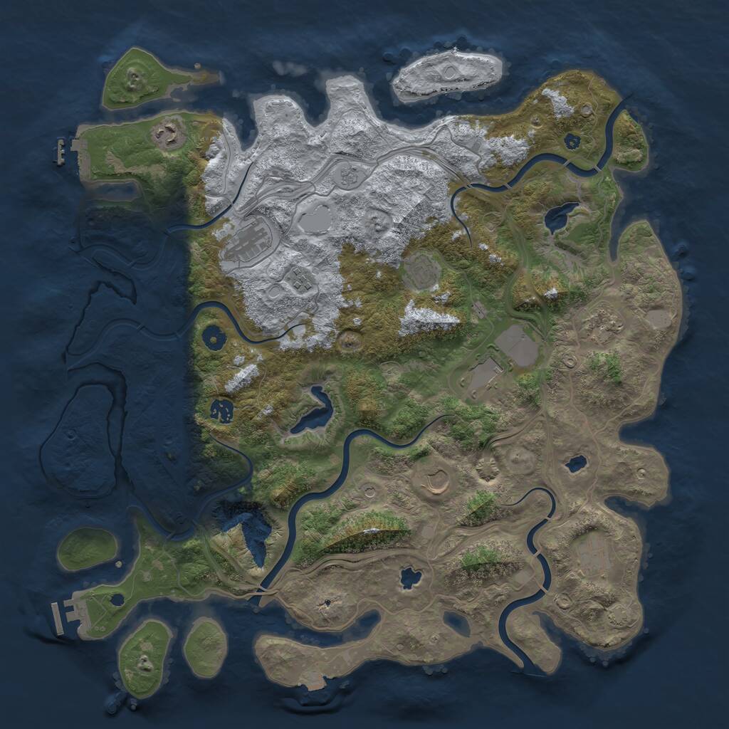 Rust Map: Procedural Map, Size: 4500, Seed: 459285219, 15 Monuments