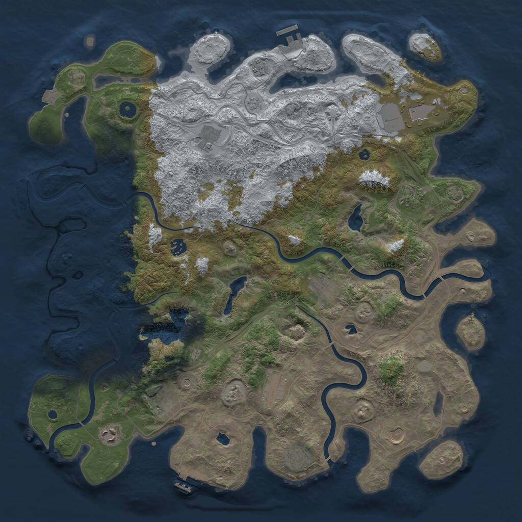 Rust Map: Procedural Map, Size: 4700, Seed: 826749523, 17 Monuments