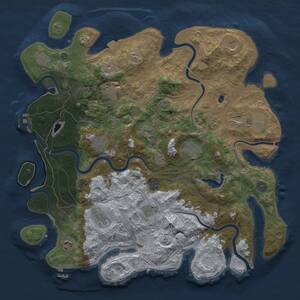 Thumbnail Rust Map: Procedural Map, Size: 4300, Seed: 1198704017, 19 Monuments