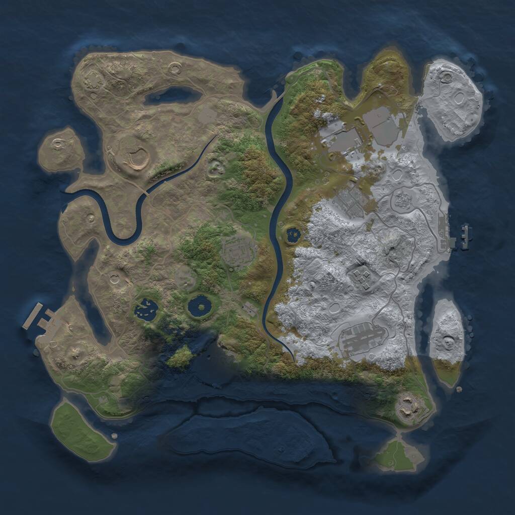 Rust Map: Procedural Map, Size: 3500, Seed: 683707882, 15 Monuments