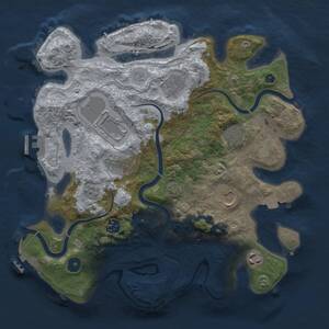 Thumbnail Rust Map: Procedural Map, Size: 3500, Seed: 408820901, 14 Monuments