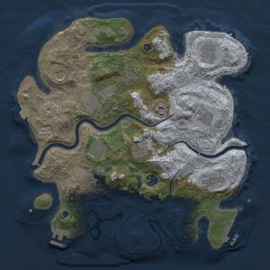 Thumbnail Rust Map: Procedural Map, Size: 3500, Seed: 459185901, 17 Monuments