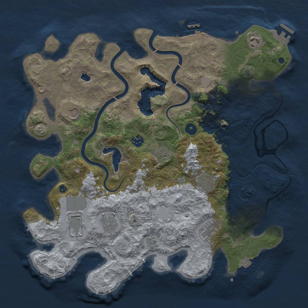 Rust Map: Procedural Map, Size: 4000, Seed: 81730380, 15 Monuments