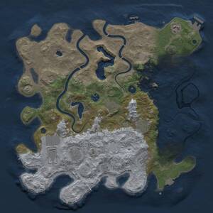 Thumbnail Rust Map: Procedural Map, Size: 4000, Seed: 81730380, 15 Monuments